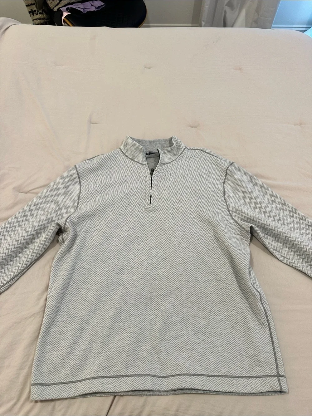 Daniel Cremieux Light Gray Zip-Front Sweater